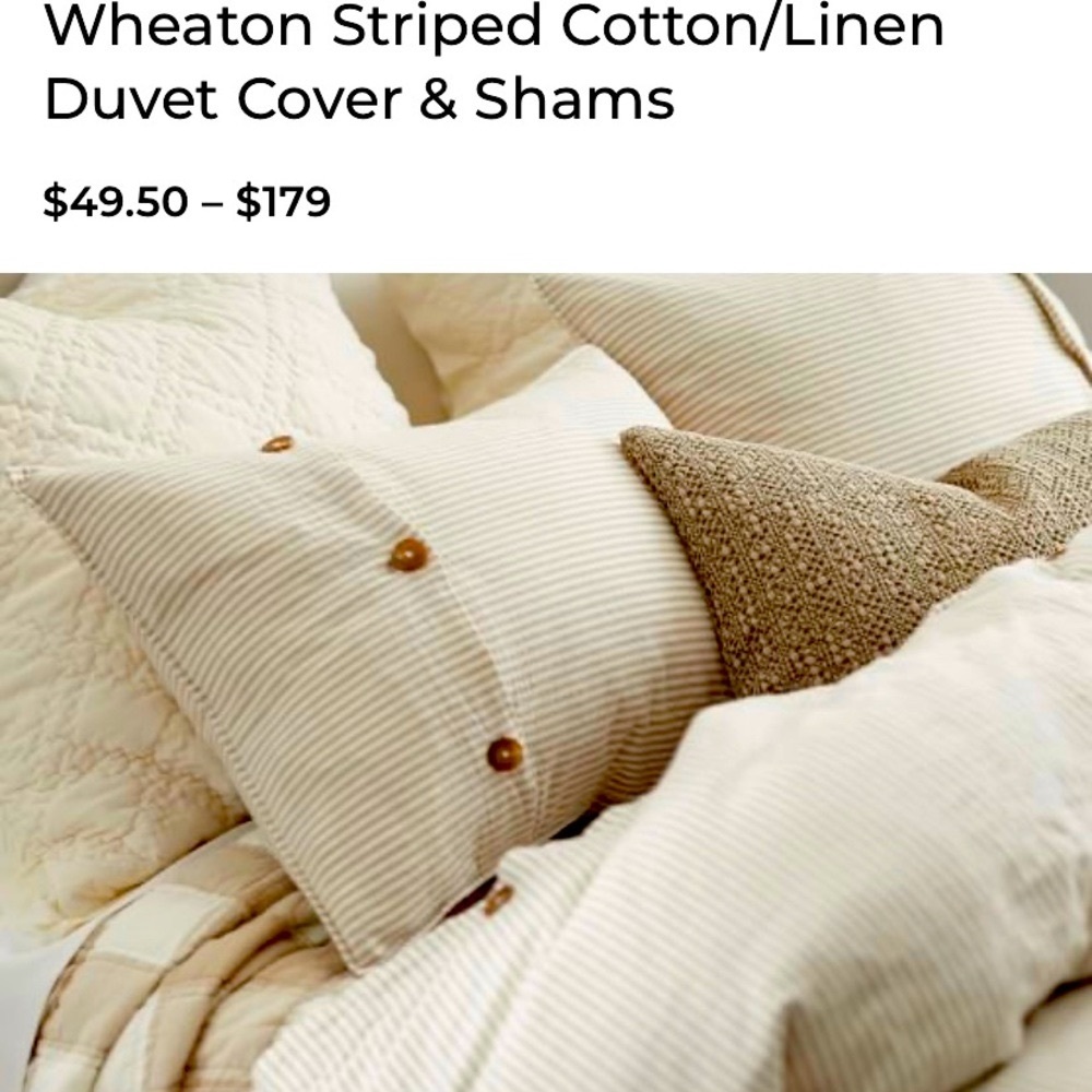 SET 2 Pottery Barn Wheaton Striped Shams King NWT